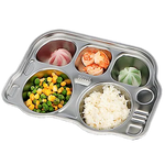 Load image into Gallery viewer, Stainless Steel Kids Divided Plate - Bus - Healthy Snacks NZ - Fast Shipping
