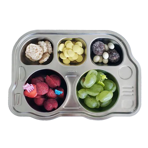 Stainless Steel Kids Divided Plate - Bus - Healthy Snacks NZ - Fast Shipping