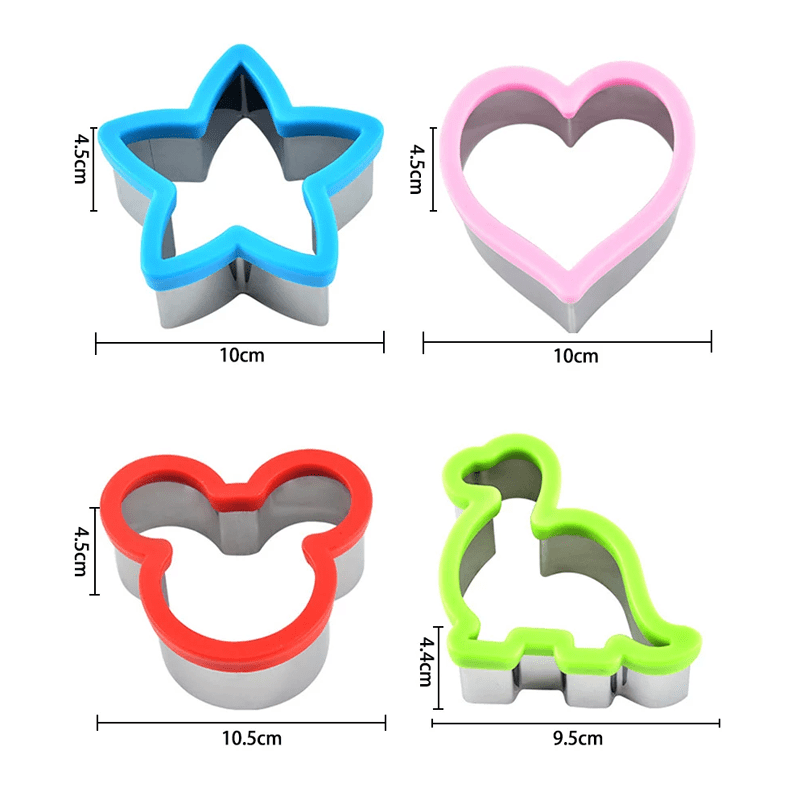 (4pc) Stainless Steel Sandwich Cutters Set