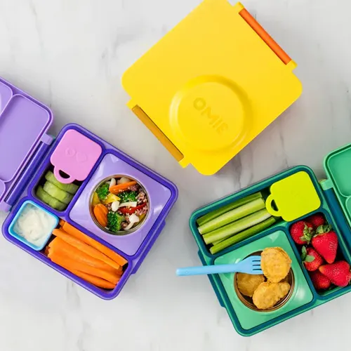 (2pc) OmieBox Silicone Dip Containers, Assorted Colours - Healthy Snacks NZ