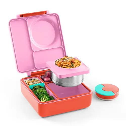 OmieBox V.2 Thermal Hot & Cold Lunchbox, Pink Berry - Healthy Snacks NZ