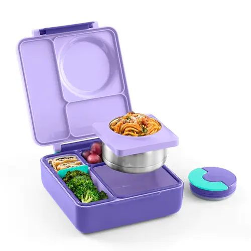 OmieBox V.2 Thermal Hot & Cold Lunchbox, Purple Plum - Healthy Snacks NZ