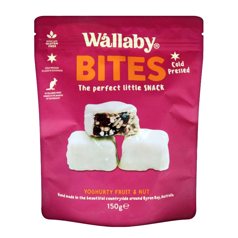 Wallaby Bites (GF), Yoghurty Fruit & Nut, 150g - Healthy Snacks NZ