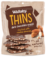 Load image into Gallery viewer, Wallaby, Almond Chocolate Thins with Sea Salt (GF), 130g
