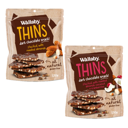 Wallaby, Almond Chocolate Thins (GF), 130g - Healthy Snacks NZ