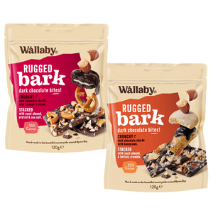 Wallaby, Dark Chocolate Rugged Bark (GF), 120g - Healthy Snacks NZ