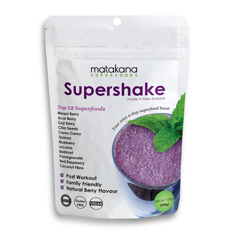 Organic Superfoods Supershake Mix (DF/GF/V), 200g - Healthy Snacks NZ