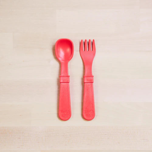 (2pc) Re-Play Utensils Red - Healthy Snacks NZ