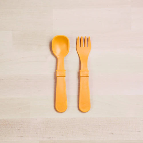 (2pc) Re-Play Utensils Sunny Yellow - Healthy Snacks NZ