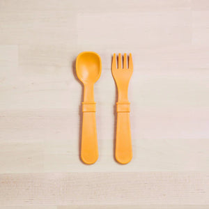 (2pc) Re-Play Utensils Sunny Yellow - Healthy Snacks NZ