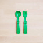 Load image into Gallery viewer, (2pc) Re-Play Utensils Kelly Green - Healthy Snacks NZ
