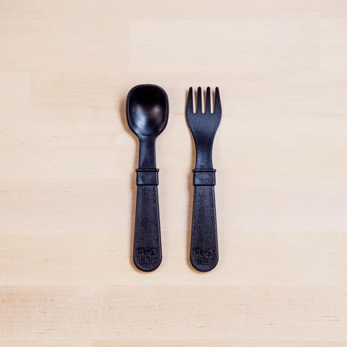 (2pc) Re-Play Utensils Black - Healthy Snacks NZ